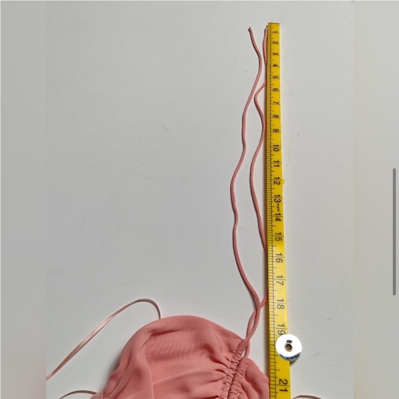 Abercrombie & Fitch Halter Ruched Mini‎ Dress Coral Pink Size Large - Picture 6 of 8